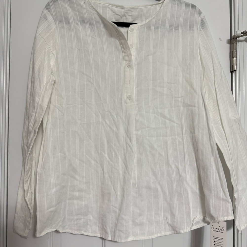 NWT Cupshe White Textured Blouse